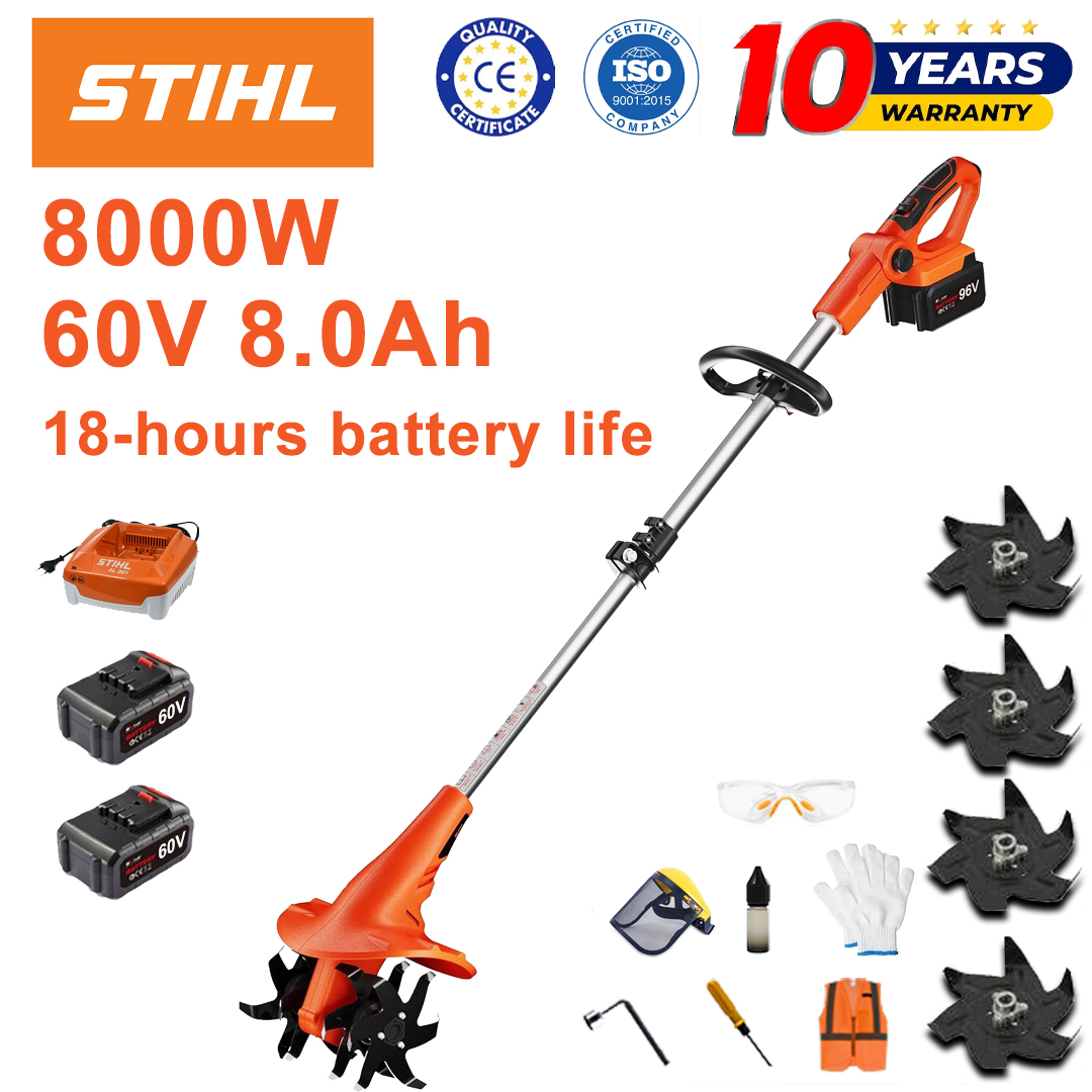 (Czas pracy baterii 18 godzin) Pług 8000 W + akumulator litowy 60 V 8,0 Ah * 2 + szybka ładowarka * 1 + lemiesz pługa * 4 + różne akcesoria